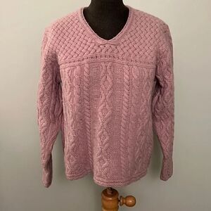 EMS Women's Lavender Knitted Woven and Patterned Sweater